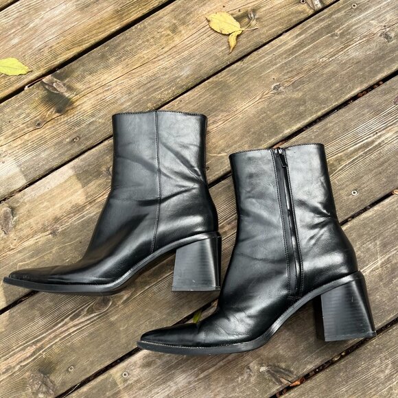 Zara Wide Heeled Ankle Boots - Picture 4 of 6